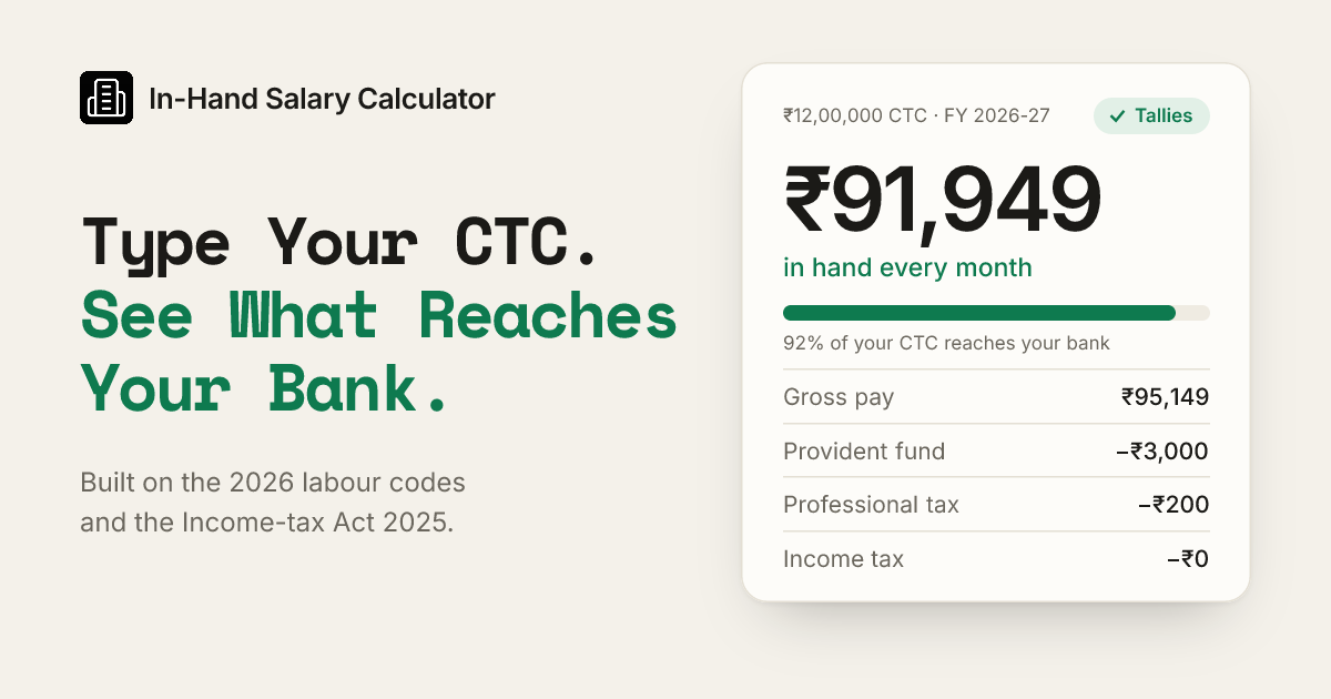 In-Hand Salary Calculator preview
